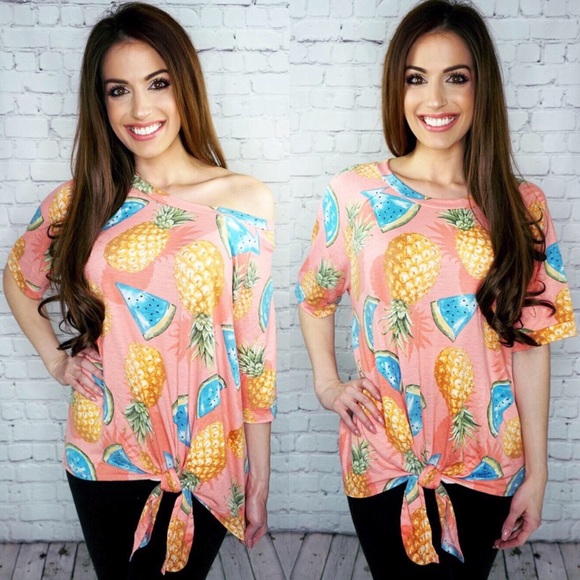 Tropical fruit knot T-shirt - Picture 3 of 3